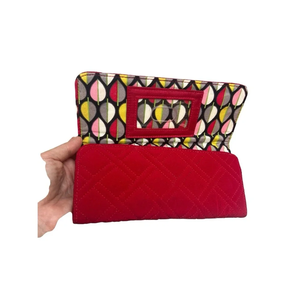 Vera Bradley RFID Georgia Wallet in Cardinal Red - Trifold - Picture 2 of 14
